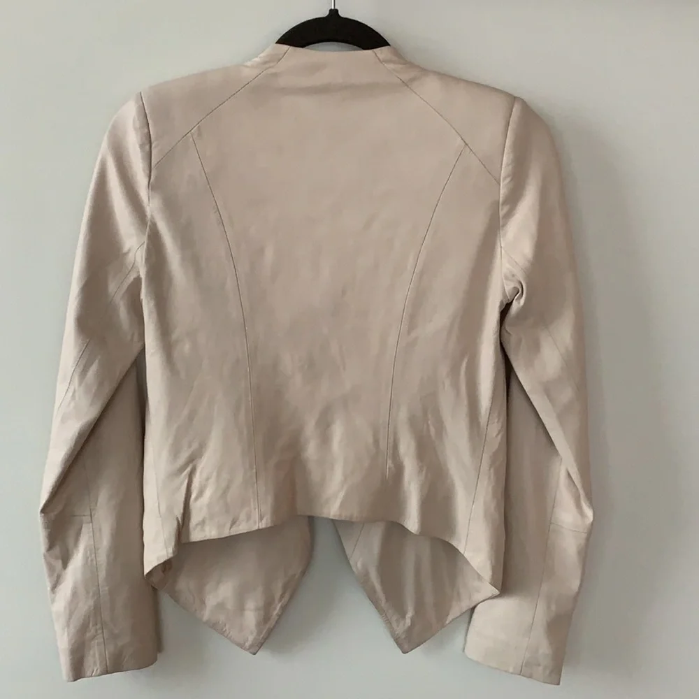 BB Dakota Kenrick Leather Draped Front Jacket - Picture 7 of 13